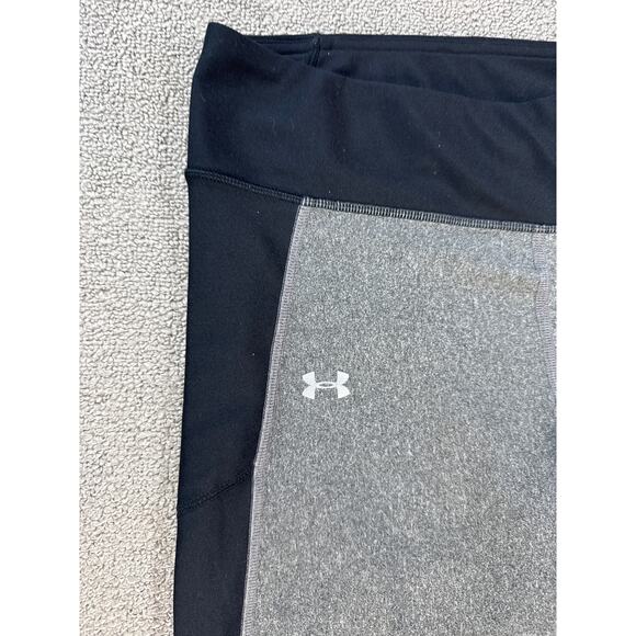 Under Armour Leggings Large Heat Gear Compression Full Length Black Gray - Picture 3 of 9